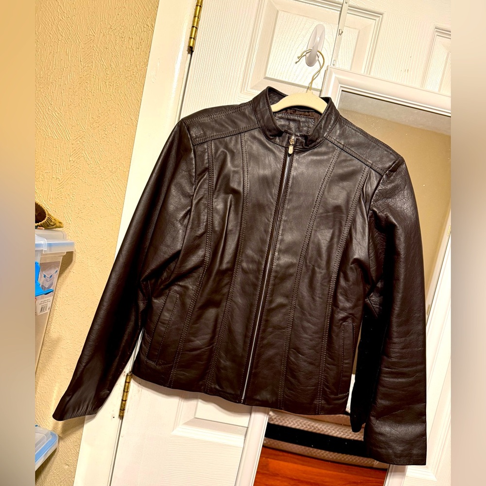 Genuine Leather Jacket - Chocolate brown.